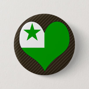 Badge Rond 5 Cm J'aime l'espéranto