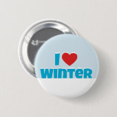Badge Rond 5 Cm J'aime l'hiver (Devant & derrière)