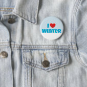 Badge Rond 5 Cm J'aime l'hiver (En situation)