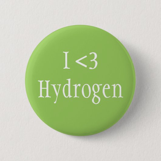 Badge Rond 5 Cm J'aime l'hydrogène (Devant)