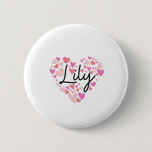 Badge Rond 5 Cm J'aime Lily (Devant)