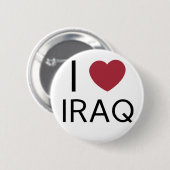 Badge Rond 5 Cm J'aime l'insigne de l'Irak (Devant & derrière)