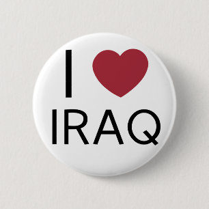 Badge Rond 5 Cm J'aime l'insigne de l'Irak