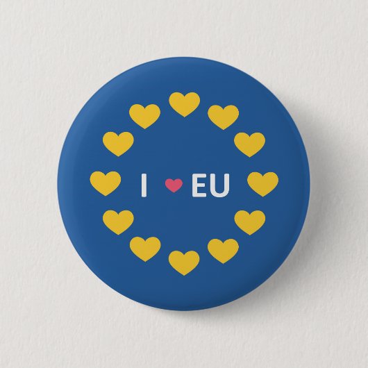 Badge Rond 5 Cm J'aime l'insigne d'UE - restent les électeurs dans (Devant)