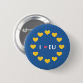 Badge Rond 5 Cm J'aime l'insigne d'UE - restent les électeurs dans (Devant & derrière)