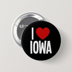 Badge Rond 5 Cm J'aime l'Iowa • I Heart Iowa Bouton Rond
