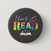 Badge Rond 5 Cm J'Aime Lire (Devant)