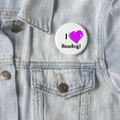 Badge Rond 5 Cm J'aime lire ! Bouton (En situation)