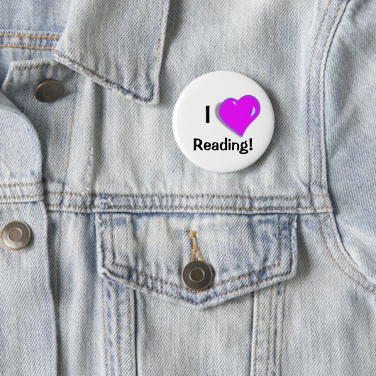 Badge Rond 5 Cm J'aime lire ! Bouton (En situation)