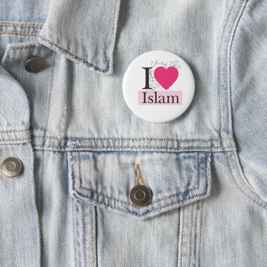 Badge Rond 5 Cm j'aime l'Islam (En situation)