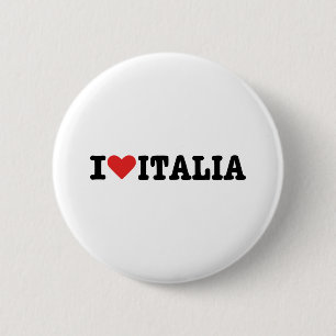 Badge Rond 5 Cm J'aime l'Italie