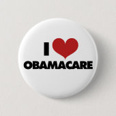 Badge Rond 5 Cm J'Aime L'Obamacare (Devant)