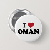 Badge Rond 5 Cm J'aime l'Oman (Devant & derrière)