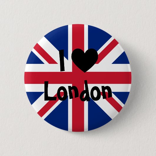 Badge Rond 5 Cm J'aime Londres (Devant)