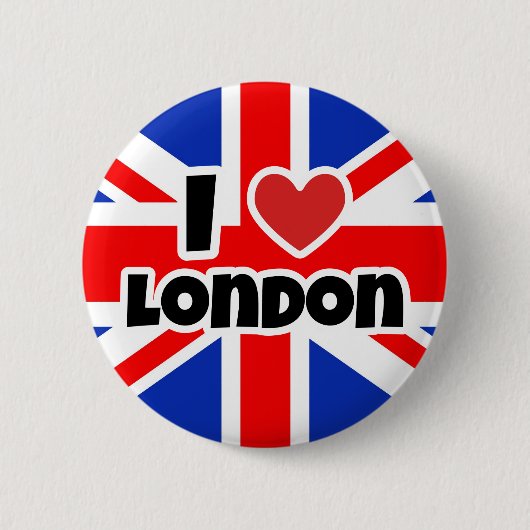 Badge Rond 5 Cm J'aime Londres (Devant)