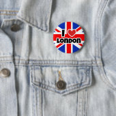 Badge Rond 5 Cm J'aime Londres (En situation)