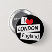 Badge Rond 5 Cm J'aime Londres Angleterre (Devant & derrière)