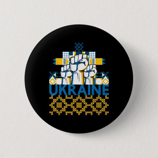 Badge Rond 5 Cm J'aime l'Ukraine  (Devant)
