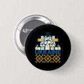 Badge Rond 5 Cm J'aime l'Ukraine  (Devant & derrière)