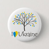 Badge Rond 5 Cm J'aime l'Ukraine (Devant)
