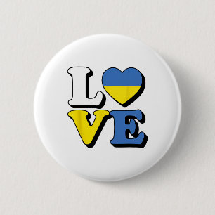 Badge Rond 5 Cm J'aime l'Ukraine Voyage Souvenir Vacances Ukrainie