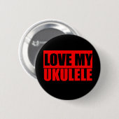 Badge Rond 5 Cm J'aime l'ukulélé (Devant & derrière)