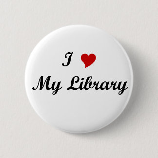 Badge Rond 5 Cm J'aime ma bibliothèque