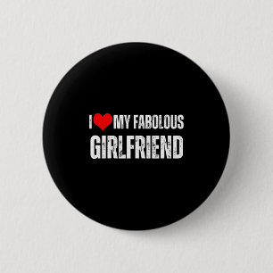 Badge Rond 5 Cm J'aime ma fabuleuse petite amie rétro Valentin