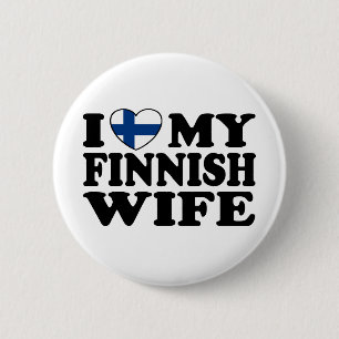 Badge Rond 5 Cm J'Aime Ma Femme Finlandaise