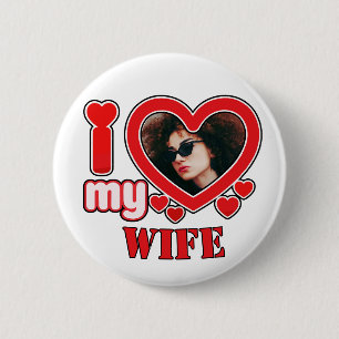 Badge Rond 5 Cm J'Aime Ma Femme Personnalisée