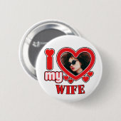 Badge Rond 5 Cm J'Aime Ma Femme Personnalisée (Devant & derrière)