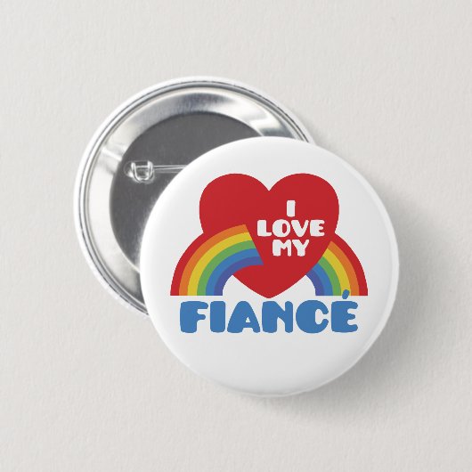 Badge Rond 5 Cm J'Aime Ma Fiance (Devant & derrière)
