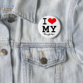 Badge Rond 5 Cm J'Aime Ma Fille (En situation)
