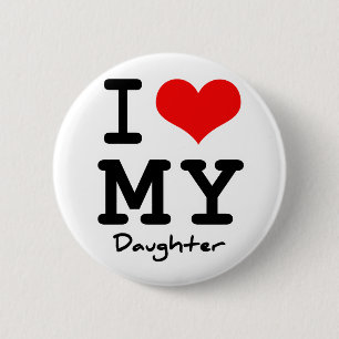 Badge Rond 5 Cm J'aime ma fille