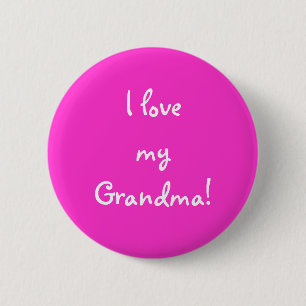 Badge Rond 5 Cm J'aime ma grand-maman !
