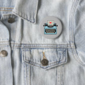 Badge Rond 5 Cm J'aime ma machine à écrire (En situation)
