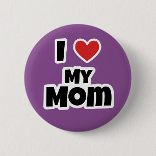 Badge Rond 5 Cm J'aime ma mère