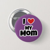 Badge Rond 5 Cm J'aime ma mère (Devant & derrière)