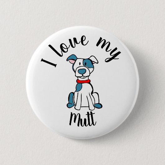 Badge Rond 5 Cm J'Aime Ma Mutt (Devant)