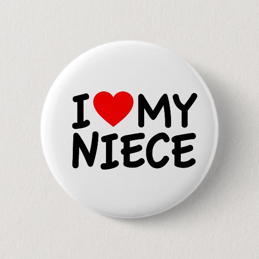 Badge Rond 5 Cm J'aime ma nièce (Devant)