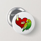 Badge Rond 5 Cm J'aime ma perruche (Devant & derrière)