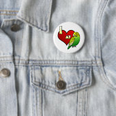 Badge Rond 5 Cm J'aime ma perruche (En situation)