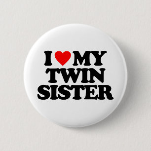 BADGE ROND 5 CM J'AIME MA SOEUR JUMELLE
