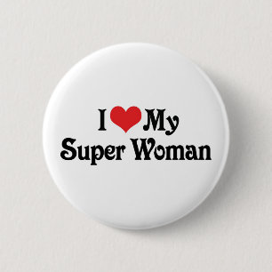 Badge Rond 5 Cm J'Aime Ma Super Femme