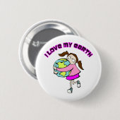 Badge Rond 5 Cm J'aime ma terre (Devant & derrière)