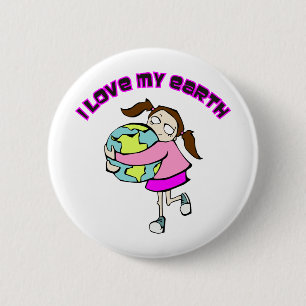 Badge Rond 5 Cm J'aime ma terre