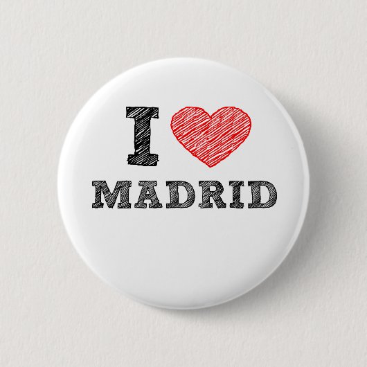 Badge Rond 5 Cm J'aime Madrid (Devant)