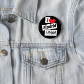 Badge Rond 5 Cm J'aime Madrid Espagne (En situation)