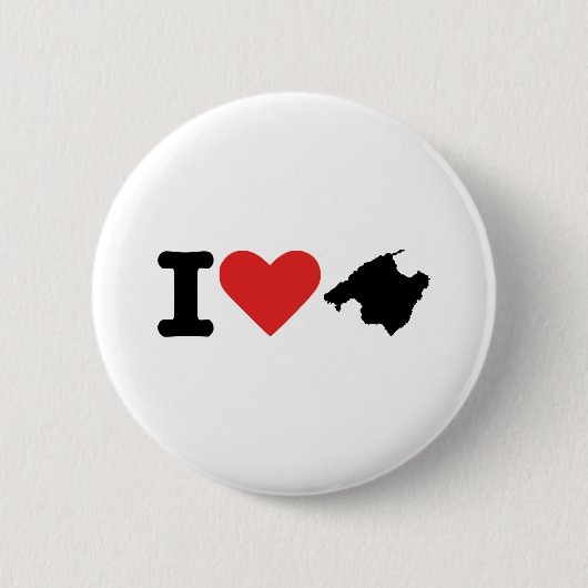 Badge Rond 5 Cm J'aime Majorca - l'Espagne (Devant)