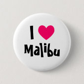 Badge Rond 5 Cm J'aime Malibu (Devant)